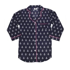 Malabar Bay Sleep Shirt ⚓️ Navy & Pink Anchors